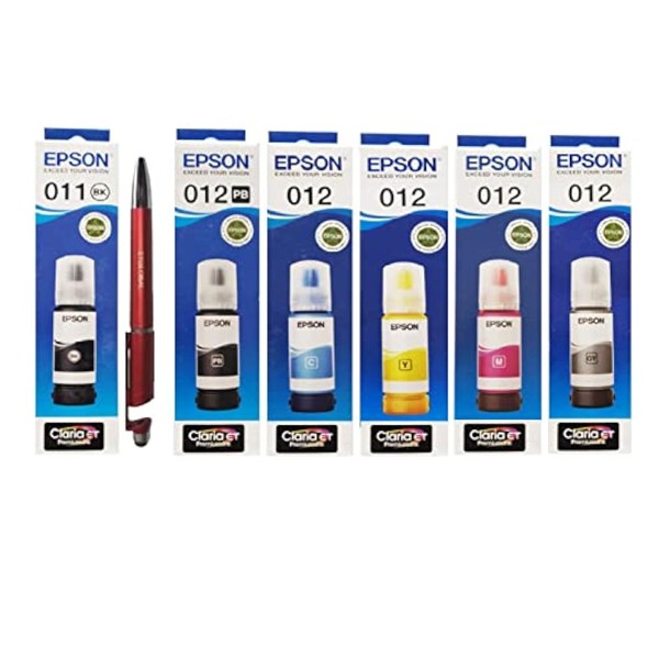 Epson 011 BK 012 PBK/C/M/Y/Gr Full Set Six Color Ink Bottle