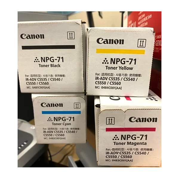 Canon NPG-71 CMYK Full Set Color Original Toner Cartridge