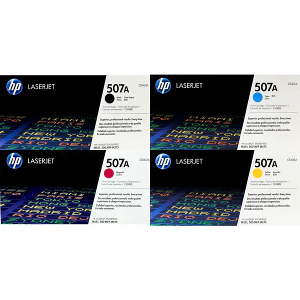 HP 507A CMYK Original Color Toner Full Set (CE400A, CE401A, CE402A, CE403A)