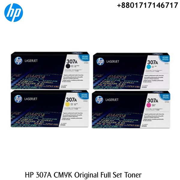 HP 307A Full Set Toner Cartridge (Black, Cyan, Yellow, Magenta)
